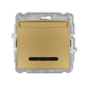 Mechanizm łącznika hotelowego pojedynczego (podświetlenie niebieskie) Karlik ICON złoty 29ISH-1.2
