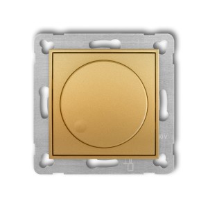 Mechanizm elektronicznego regulatora oświetlenia przyciskowo-obrotowego do współpracy z zasilaczami sterowanymi napięciem 1–10 V Karlik ICON złoty 29IRO-3
