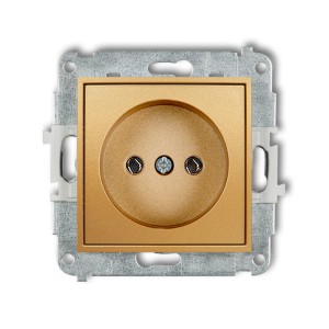 Mechanizm gniazda pojedynczego bez uziemienia 2P (bez przesłon torów prądowych) Karlik ICON złoty 29IGP-1
