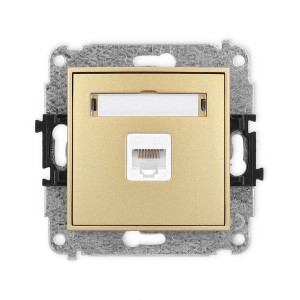 Mechanizm gniazda komputerowego pojedynczego 1xRJ45, kat. 5e, 8-stykowy Karlik ICON złoty 29IGK-1