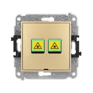 Mechanizm gniazda światłowodowego/optycznego podwójnego, bez pola opisowego Karlik ICON złoty 29IGOPBO-2
