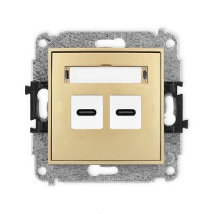 Mechanizm gniazda podwójnego 2xUSB C-C Karlik ICON złoty 29IGUSB-8