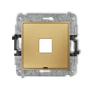 Mechanizm gniazda multimedialnego pojedynczego bez modułu, bez pola opisowego (standard Keystone) Karlik ICON złoty 29IGMBO-1P