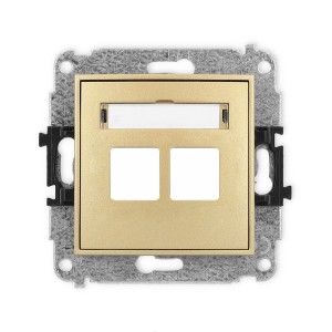 Mechanizm gniazda multimedialnego podwójnego bez modułu (standard Keystone) Karlik ICON złoty 29IGM-2P