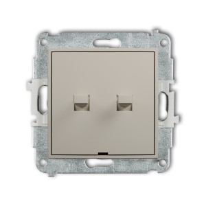 Mechanizm łącznika zwiernego żaluzjowego w stylu amerykańskim (dwa klawisze bez piktogramów) Karlik ICON taupe 60IWPUS-8
