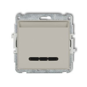 Mechanizm łącznika hotelowego pojedynczego (podświetlenie białe) Karlik ICON taupe 60ISH-1.1