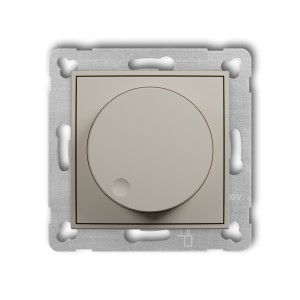 Mechanizm elektronicznego regulatora oświetlenia przyciskowo-obrotowego do współpracy z zasilaczami sterowanymi napięciem 1–10 V Karlik ICON taupe 60IRO-3
