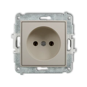 Mechanizm gniazda pojedynczego bez uziemienia 2P (bez przesłon torów prądowych) Karlik ICON taupe 60IGP-1