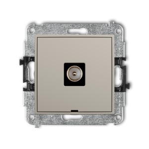 Mechanizm gniazda antenowego pojedynczego TV, bez pola opisowego Karlik ICON taupe 60IGTVBO-1