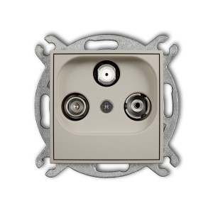 Mechanizm gniazda abonenckiego RTV-SAT końcowego (2 wejścia antenowe) Karlik ICON taupe 60IGST