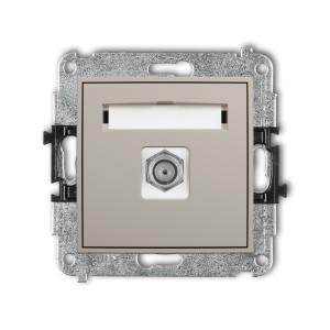 Mechanizm gniazda antenowego pojedynczego typu F (SAT) niklowany Karlik ICON taupe 60IGF-1