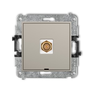 Mechanizm gniazda antenowego pojedynczego typu F (SAT) pozłacany, bez pola opisowego Karlik ICON taupe 60IGFBO-1.1