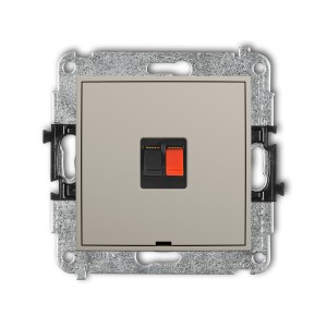 Mechanizm gniazda głośnikowego pojedynczego, bez pola opisowego Karlik ICON taupe 60IGGBO-1