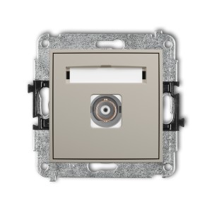 Mechanizm gniazda pojedynczego BNC Karlik ICON taupe 60IGBNC-1