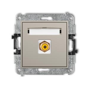 Mechanizm gniazda pojedynczego RCA (typu cinch - żółty, pozłacany) Karlik ICON taupe 60IGRCA-1