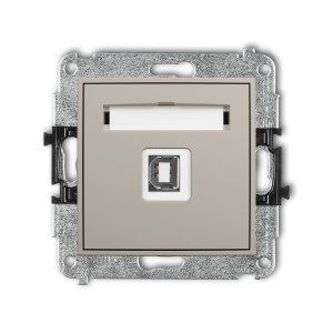 Mechanizm gniazda pojedynczego USB A-B 2.0 Karlik ICON taupe 60IGUSB-3