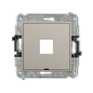 Mechanizm gniazda multimedialnego pojedynczego bez modułu, bez pola opisowego (standard Keystone) Karlik ICON taupe 60IGMBO-1P
