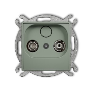 Mechanizm gniazda abonenckiego RTV przelotowego 9dB Karlik ICON szałwiowy 61IG9P