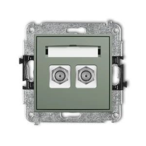 Mechanizm gniazda antenowego podwójnego typu F (SAT) niklowany Karlik ICON szałwiowy 61IGF-2