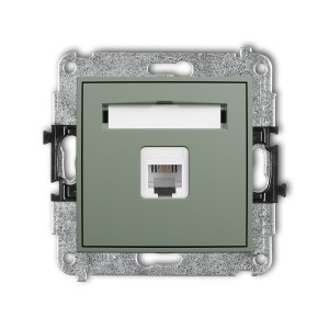 Mechanizm gniazda telefonicznego pojedynczego 1xRJ11, 4-stykowy, beznarzędziowe Karlik ICON szałwiowy 61IGT-1