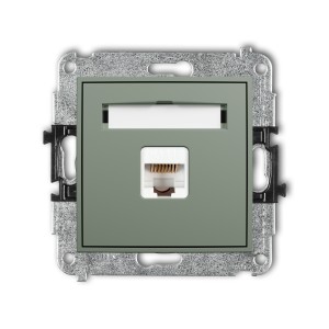 Mechanizm gniazda komputerowego pojedynczego 1xRJ45, kat. 5e, 8-stykowy Karlik ICON szałwiowy 61IGK-1