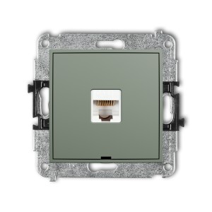 Mechanizm gniazda komputerowego pojedynczego 1xRJ45, kat. 5e, 8-stykowy, bez pola opisowego Karlik ICON szałwiowy 61IGKBO-1