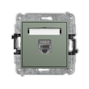 Mechanizm gniazda komputerowego pojedynczego 1xRJ45, kat. 7, ekranowany, 8-stykowy Karlik ICON szałwiowy 61IGK-9