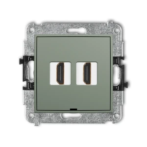 Mechanizm gniazda podwójnego HDMI 2.0, 4K, bez pola opisowego Karlik ICON szałwiowy 61IHDMIBO-4