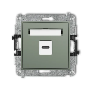 Mechanizm gniazda pojedynczego 1xUSB C-C Karlik ICON szałwiowy 61IGUSB-7