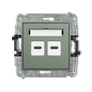 Mechanizm gniazda podwójnego 2xUSB C-C Karlik ICON szałwiowy 61IGUSB-8