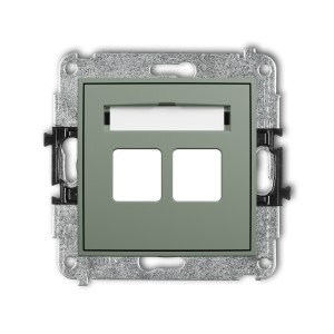 Mechanizm gniazda multimedialnego podwójnego bez modułu (standard Keystone) Karlik ICON szałwiowy 61IGM-2P