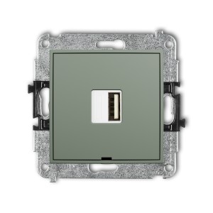 Mechanizm ładowarki USB pojedynczej USB A, 10W max., 5V, 2A, bez pola opisowego Karlik ICON szałwiowy 61ICUSBBO-3
