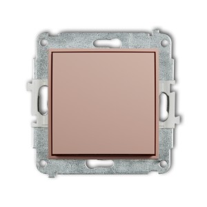Mechanizm łącznika zwiernego, jednobiegunowego (jeden klawisz bez piktogramu) Karlik ICON łososiowy 62IWP-4.1