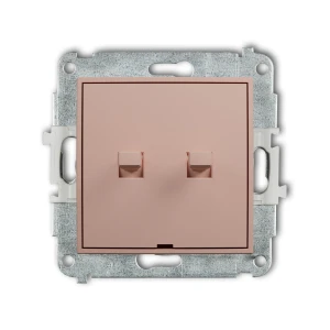 Mechanizm łącznika zwiernego żaluzjowego w stylu amerykańskim (dwa klawisze bez piktogramów) Karlik ICON łososiowy 62IWPUS-8