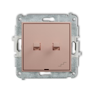 Mechanizm łącznika jednobiegunowego ze schodowym w stylu amerykańskim (osobne zasilanie)  Karlik ICON łososiowy 62IWPUS-10.2
