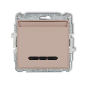 Mechanizm łącznika hotelowego podwójnego (podświetlenie niebieskie) Karlik ICON łososiowy 62ISH-2.2