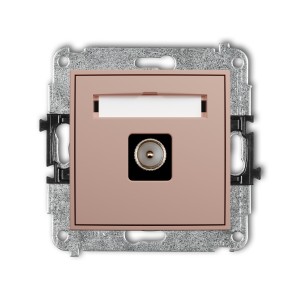 Mechanizm gniazda antenowego pojedynczego TV  Karlik ICON łososiowy 62IGTV-1