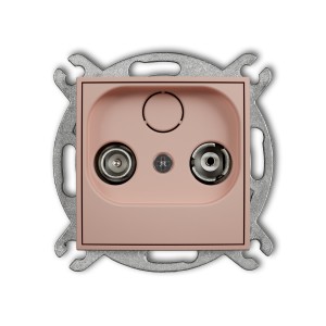 Mechanizm gniazda abonenckiego RTV przelotowego 9dB Karlik ICON łososiowy 62IG9P
