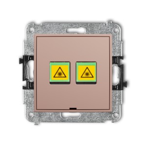 Mechanizm gniazda światłowodowego/optycznego podwójnego, bez pola opisowego Karlik ICON łososiowy 62IGOPBO-2