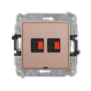 Mechanizm gniazda głośnikowego podwójnego, bez pola opisowego Karlik ICON łososiowy 62IGGBO-2