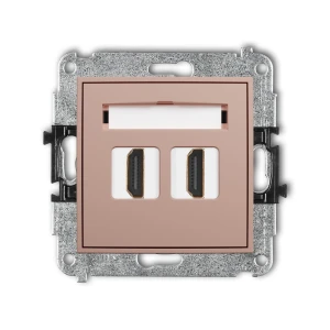 Mechanizm gniazda podwójnego HDMI 2.0, 4K Karlik ICON łososiowy 62IHDMI-4