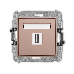 Mechanizm gniazda pojedynczego USB A-A 2.0 Karlik ICON łososiowy 62IGUSB-1