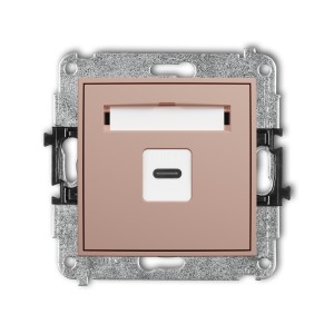 Mechanizm gniazda pojedynczego 1xUSB C-C Karlik ICON łososiowy 62IGUSB-7