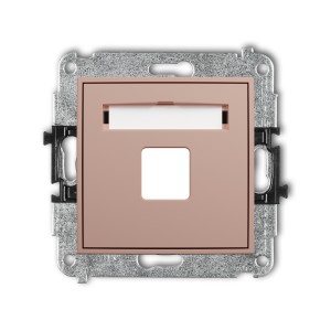 Mechanizm gniazda multimedialnego pojednczego bez modułu (standard Keystone) Karlik ICON łososiowy 62IGM-1P