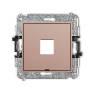 Mechanizm gniazda multimedialnego pojedynczego bez modułu, bez pola opisowego (standard Keystone) Karlik ICON łososiowy 62IGMBO-1P