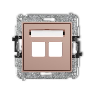 Mechanizm gniazda multimedialnego podwójnego bez modułu (standard Keystone) Karlik ICON łososiowy 62IGM-2P