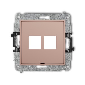 Mechanizm gniazda multimedialnego podwójnego bez modułu, bez pola opisowego (standard Keystone) Karlik ICON łososiowy 62IGMBO-2P
