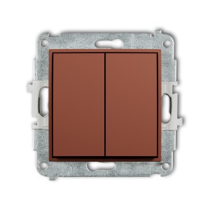 Mechanizm łącznika podwójnego krzyżowego (dwa klawisze bez piktogramu) Karlik ICON terakota 63IWP-66.1
