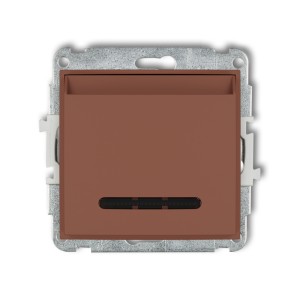 Mechanizm łącznika hotelowego pojedynczego (podświetlenie niebieskie) Karlik ICON terakota 63ISH-1.2