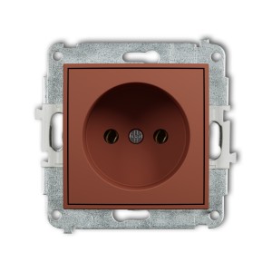 Mechanizm gniazda pojedynczego bez uziemienia 2P (bez przesłon torów prądowych) Karlik ICON terakota 63IGP-1
